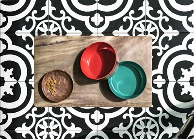 Tarhong Hund Oliv Melamin Holzdruck / Teal Meergrün 15,5X15,5X5,5 CM 700 ML